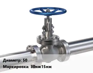 Задвижка нержавеющая 50 30нж15нж Ру40 клиновая